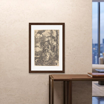 Orlonzo - FRAMED PRINT DARK WOOD 28x4070x100cm ROOM