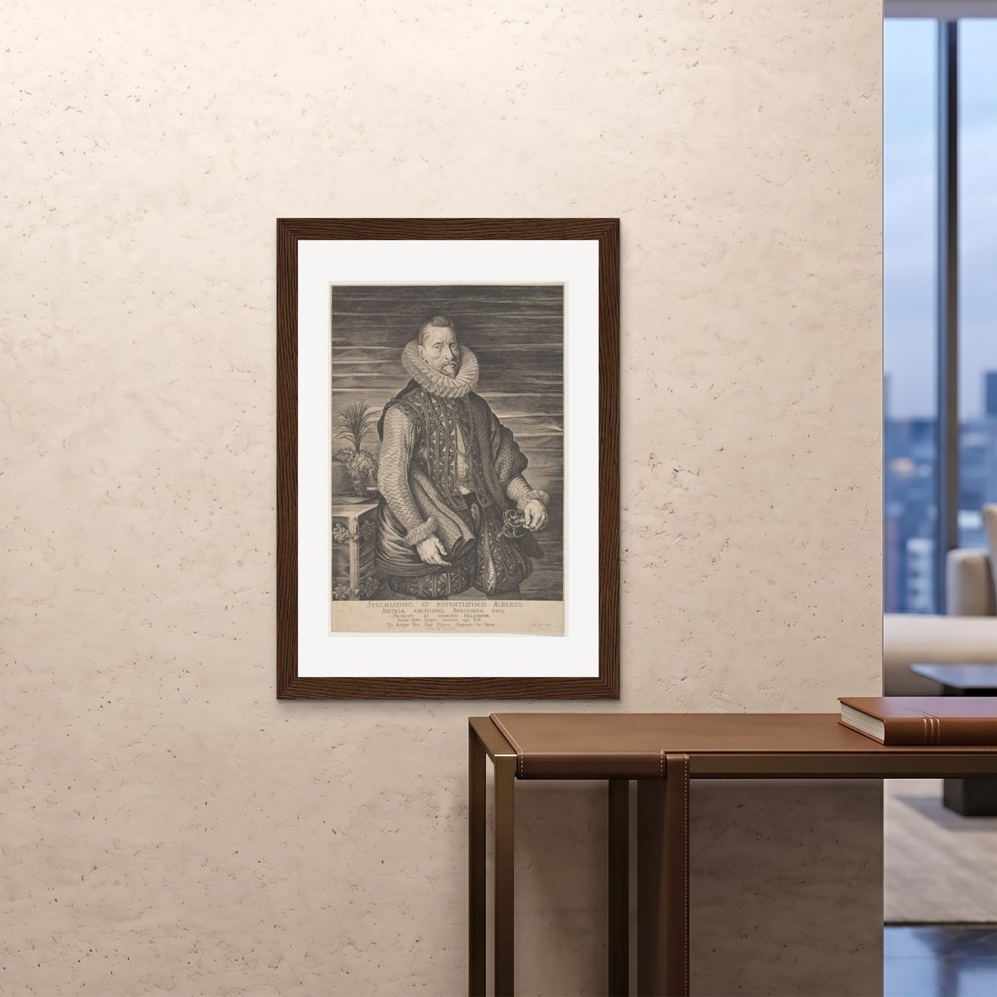 Orlonzo - FRAMED PRINT DARK WOOD 28x4070x100cm ROOM