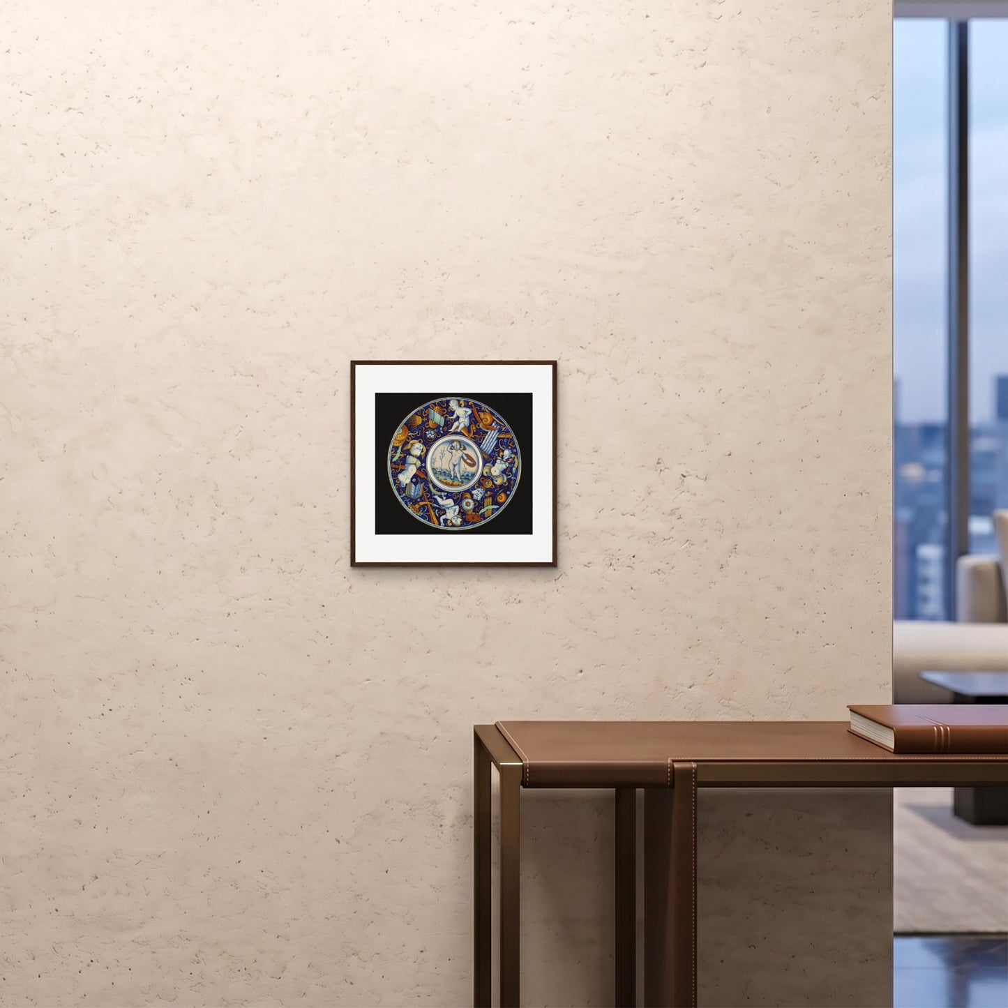 Orlonzo - FRAMED PRINT DARK WOOD 4040cm1616 ROOM