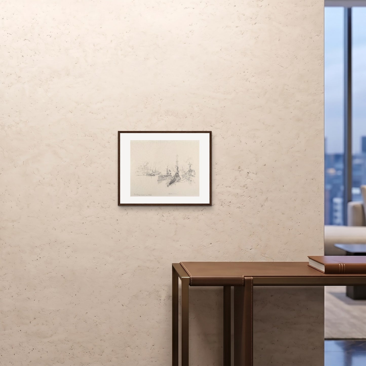 Orlonzo - FRAMED PRINT DARK WOOD 5040cm2016 ROOM