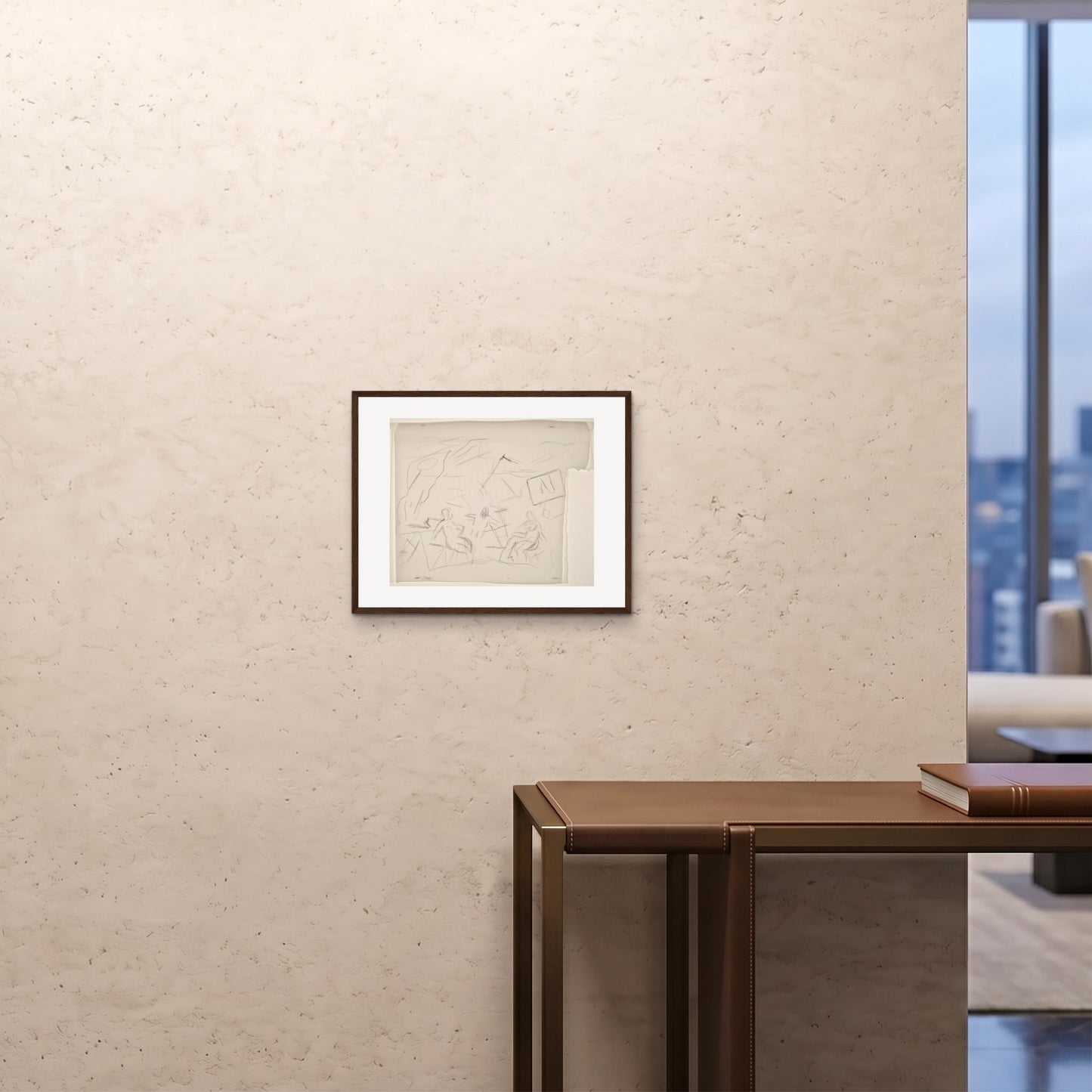 Orlonzo - FRAMED PRINT DARK WOOD 5040cm2016 ROOM