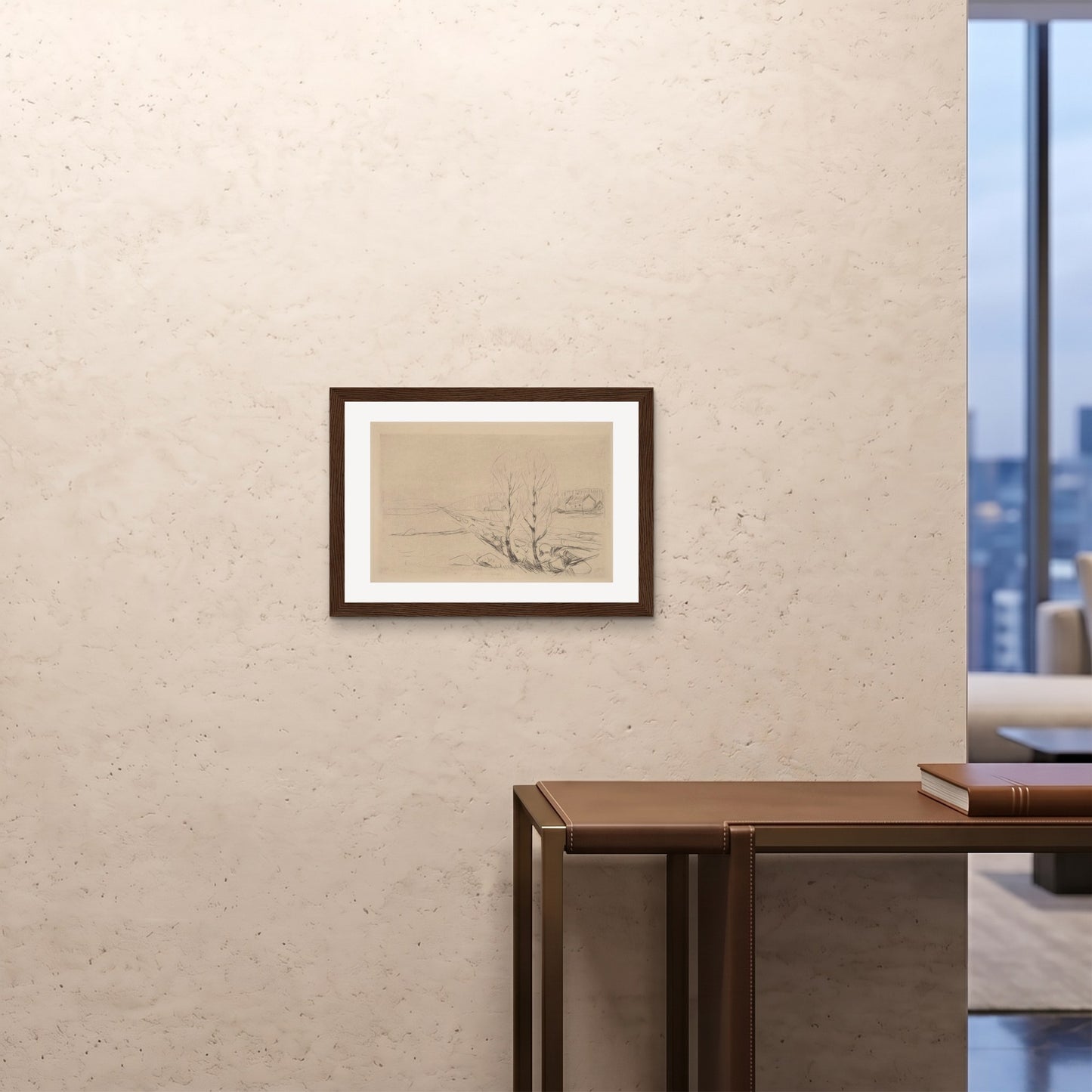 Orlonzo - FRAMED PRINT DARK WOOD 59442cm2317 ROOM