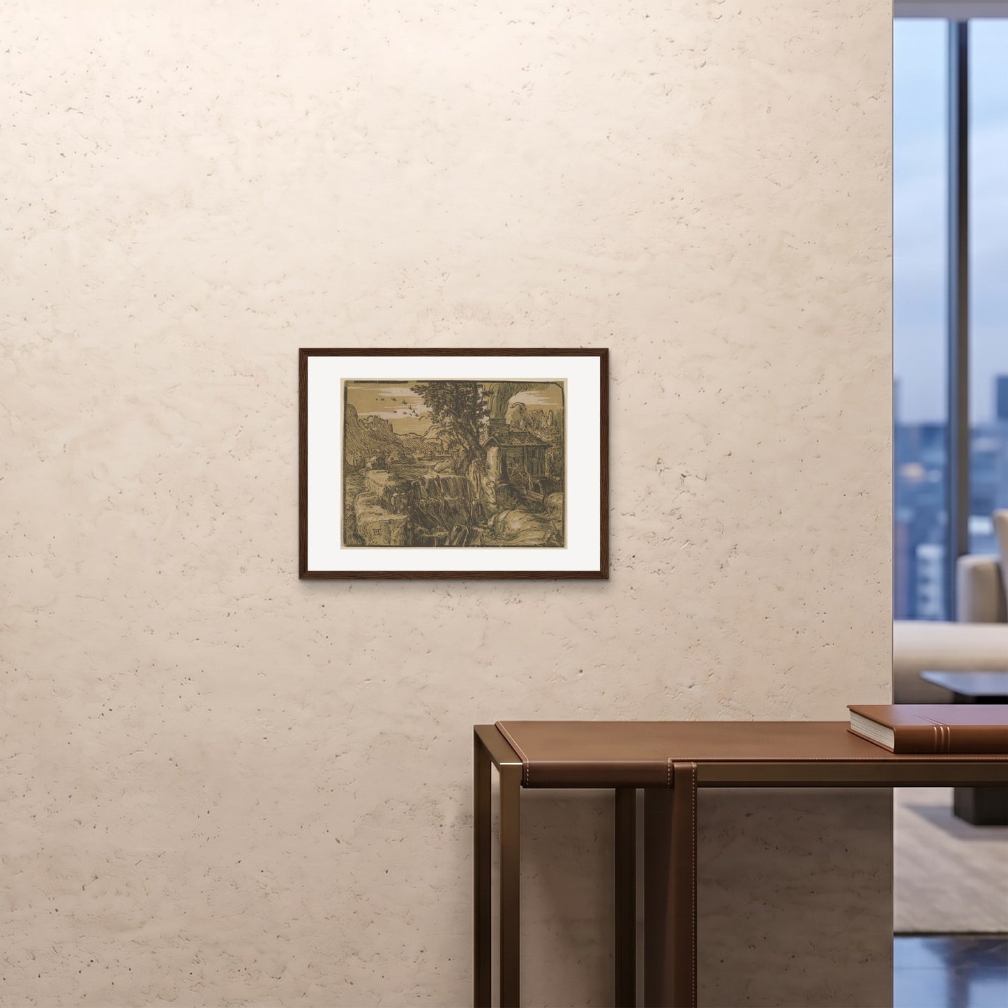 Orlonzo - FRAMED PRINT DARK WOOD 6045cm2418 ROOM