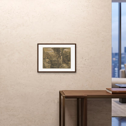 Orlonzo - FRAMED PRINT DARK WOOD 6045cm2418 ROOM