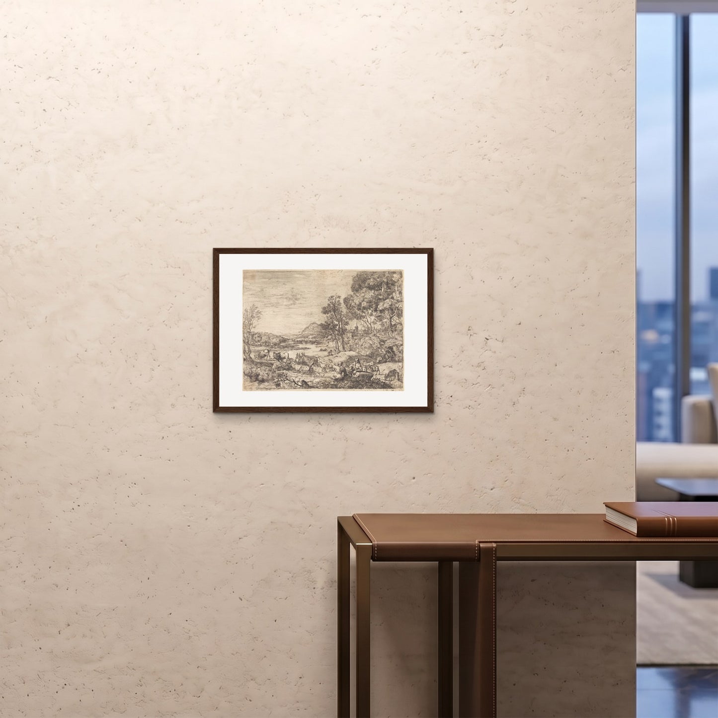 Orlonzo - FRAMED PRINT DARK WOOD 6045cm2418 ROOM