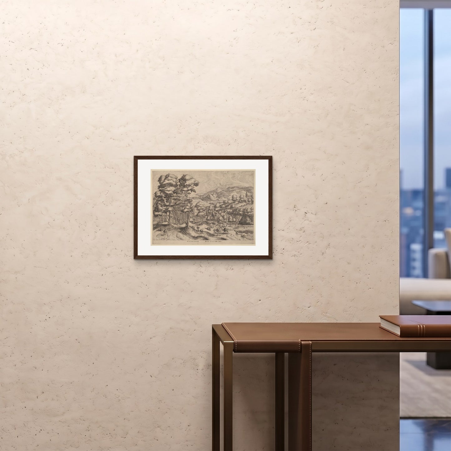 Orlonzo - FRAMED PRINT DARK WOOD 6045cm2418 ROOM