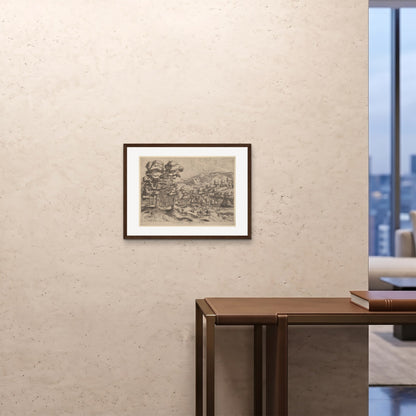 Orlonzo - FRAMED PRINT DARK WOOD 6045cm2418 ROOM
