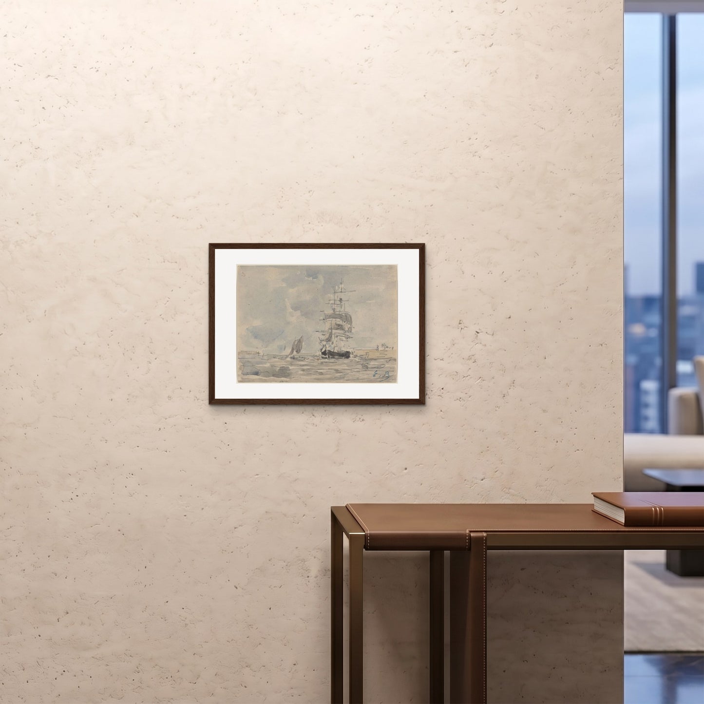 Orlonzo - FRAMED PRINT DARK WOOD 6045cm2418 ROOM