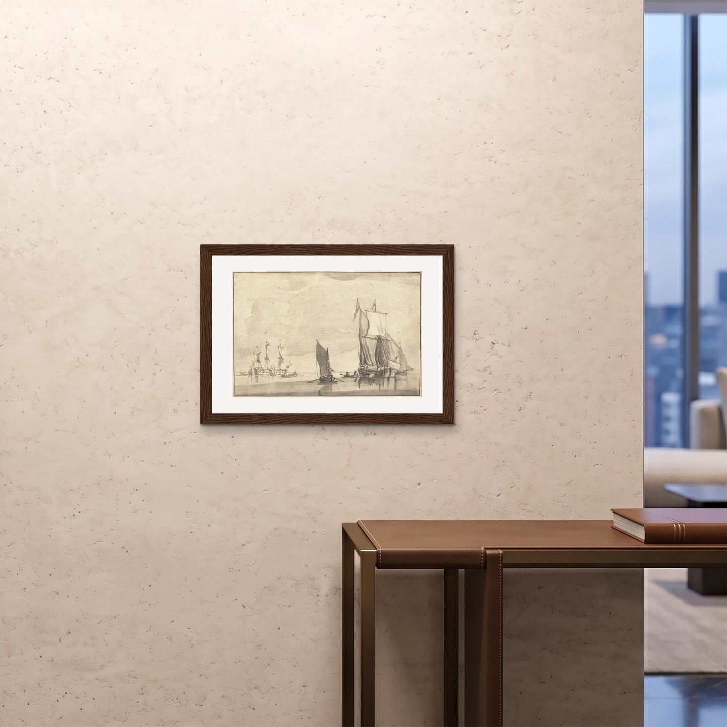 Orlonzo - FRAMED PRINT DARK WOOD 7050cm2820 ROOM