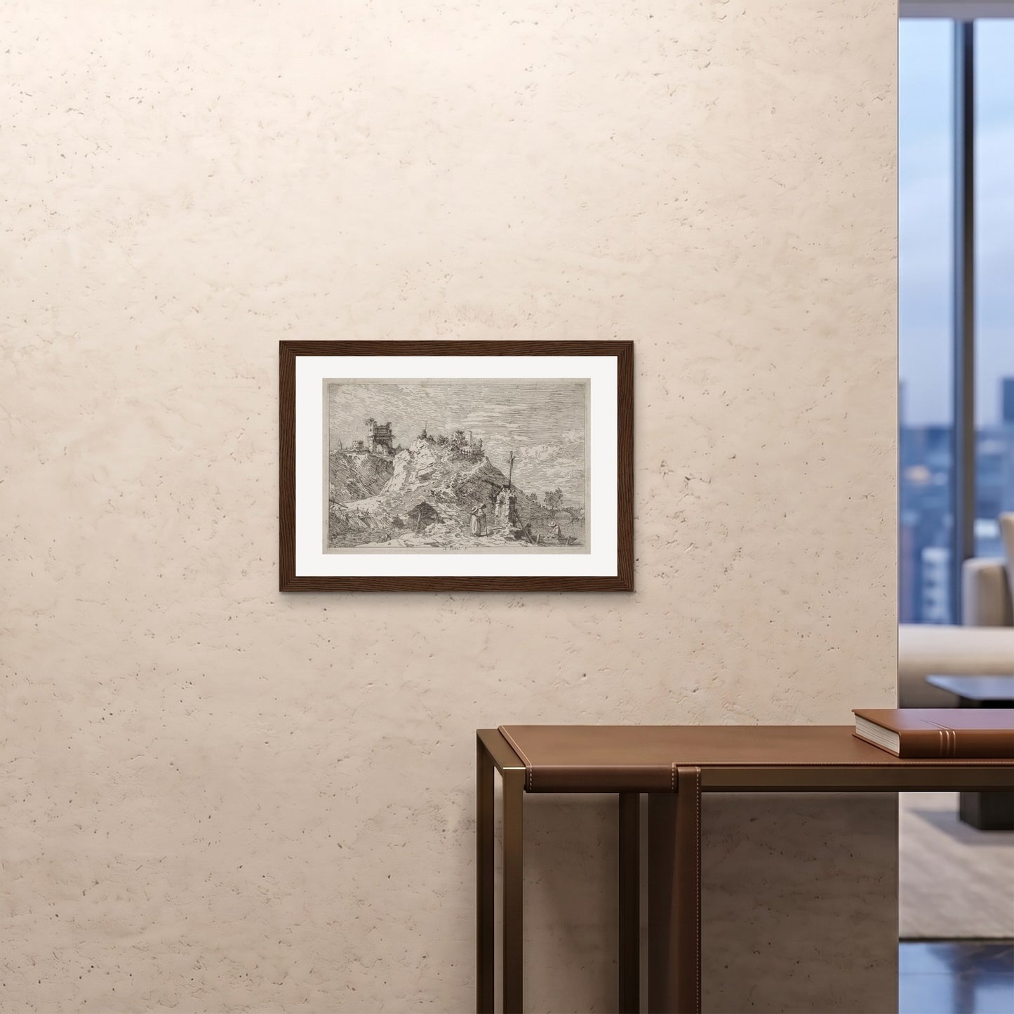 Orlonzo - FRAMED PRINT DARK WOOD 7050cm2820 ROOM