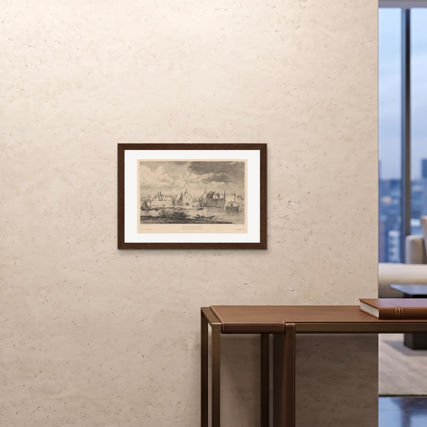 Orlonzo - FRAMED PRINT DARK WOOD 7050cm2820 ROOM