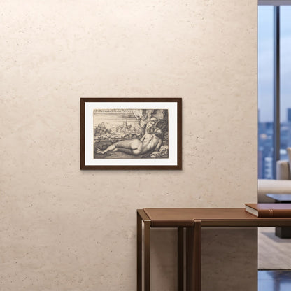Orlonzo - FRAMED PRINT DARK WOOD 7050cm2820 ROOM