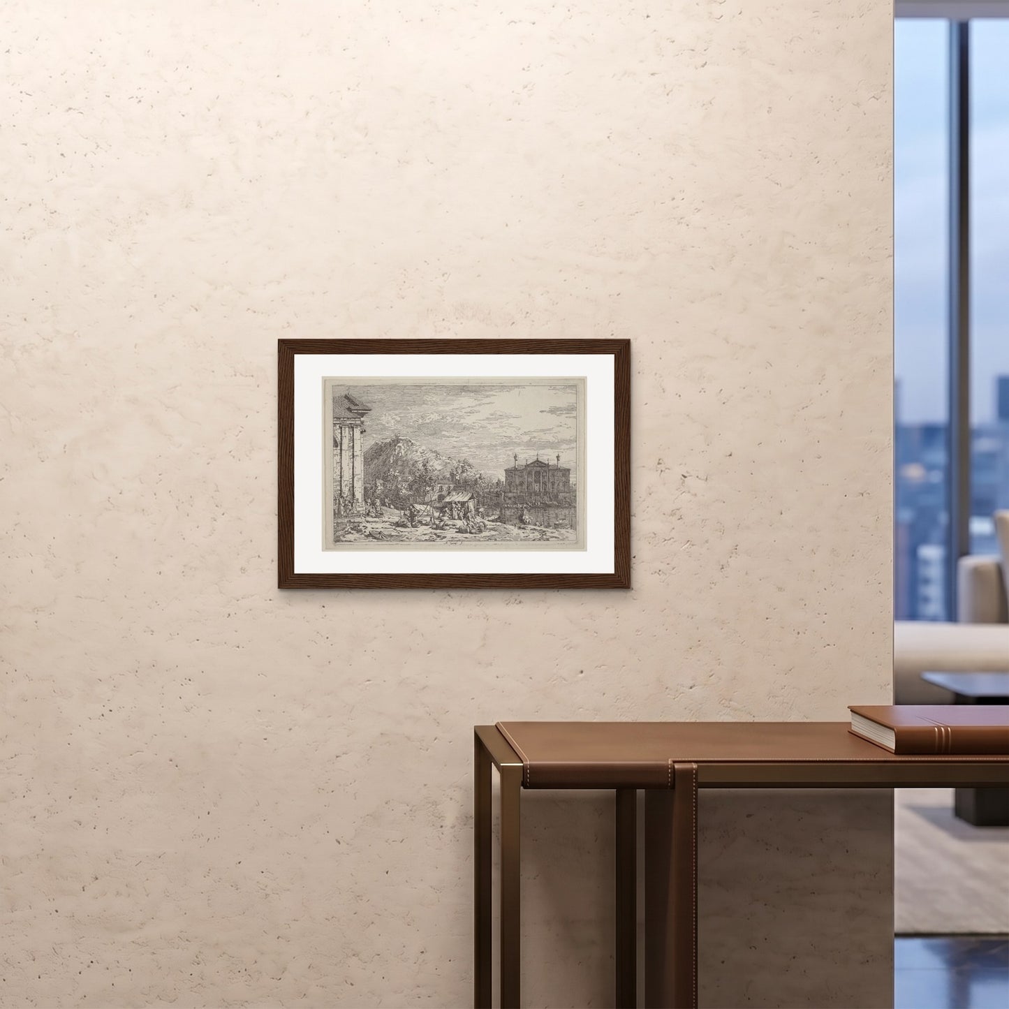 Orlonzo - FRAMED PRINT DARK WOOD 7050cm2820 ROOM