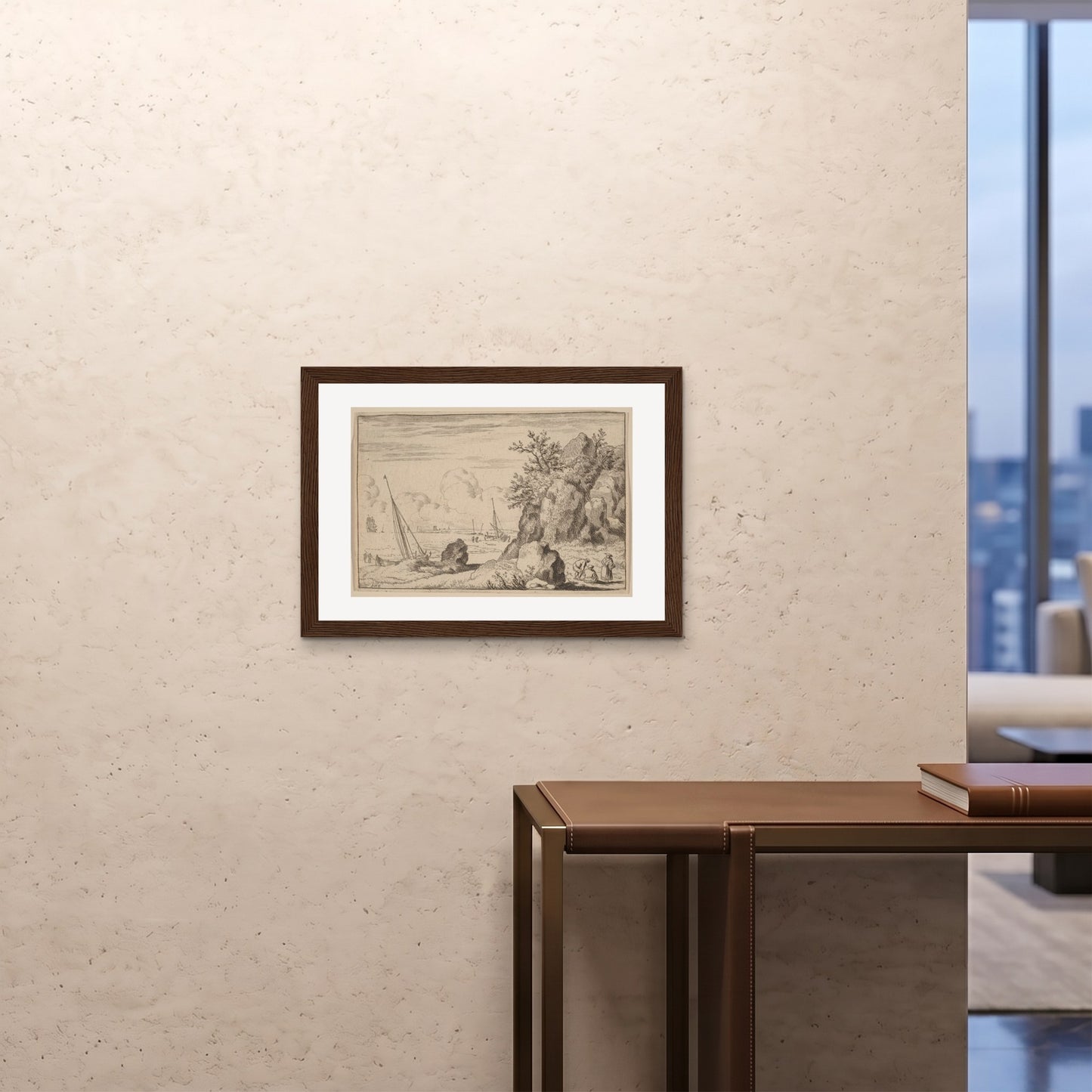 Orlonzo - FRAMED PRINT DARK WOOD 7050cm2820 ROOM
