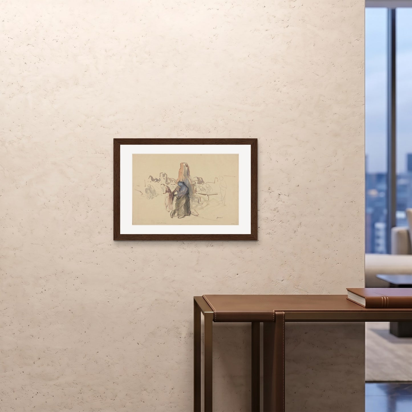 Orlonzo - FRAMED PRINT DARK WOOD 7050cm2820 ROOM