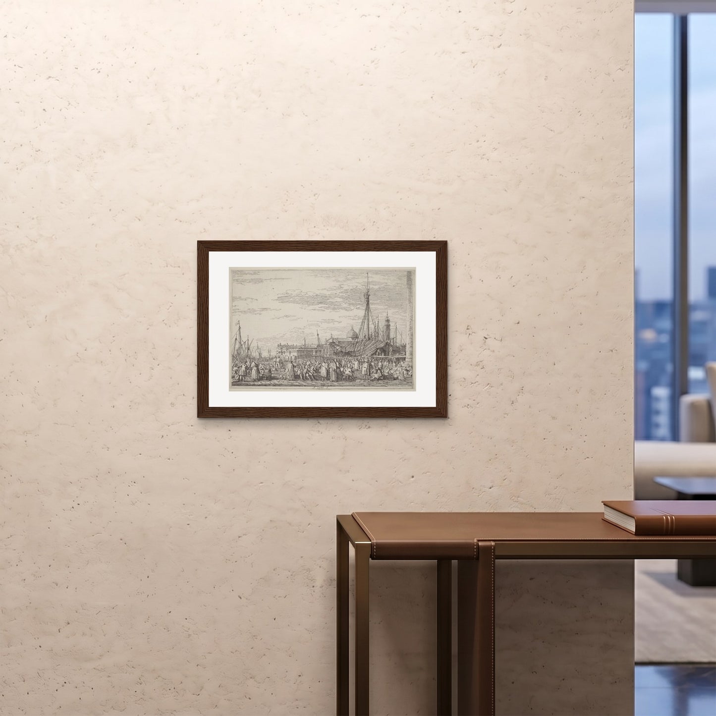 Orlonzo - FRAMED PRINT DARK WOOD 7050cm2820 ROOM