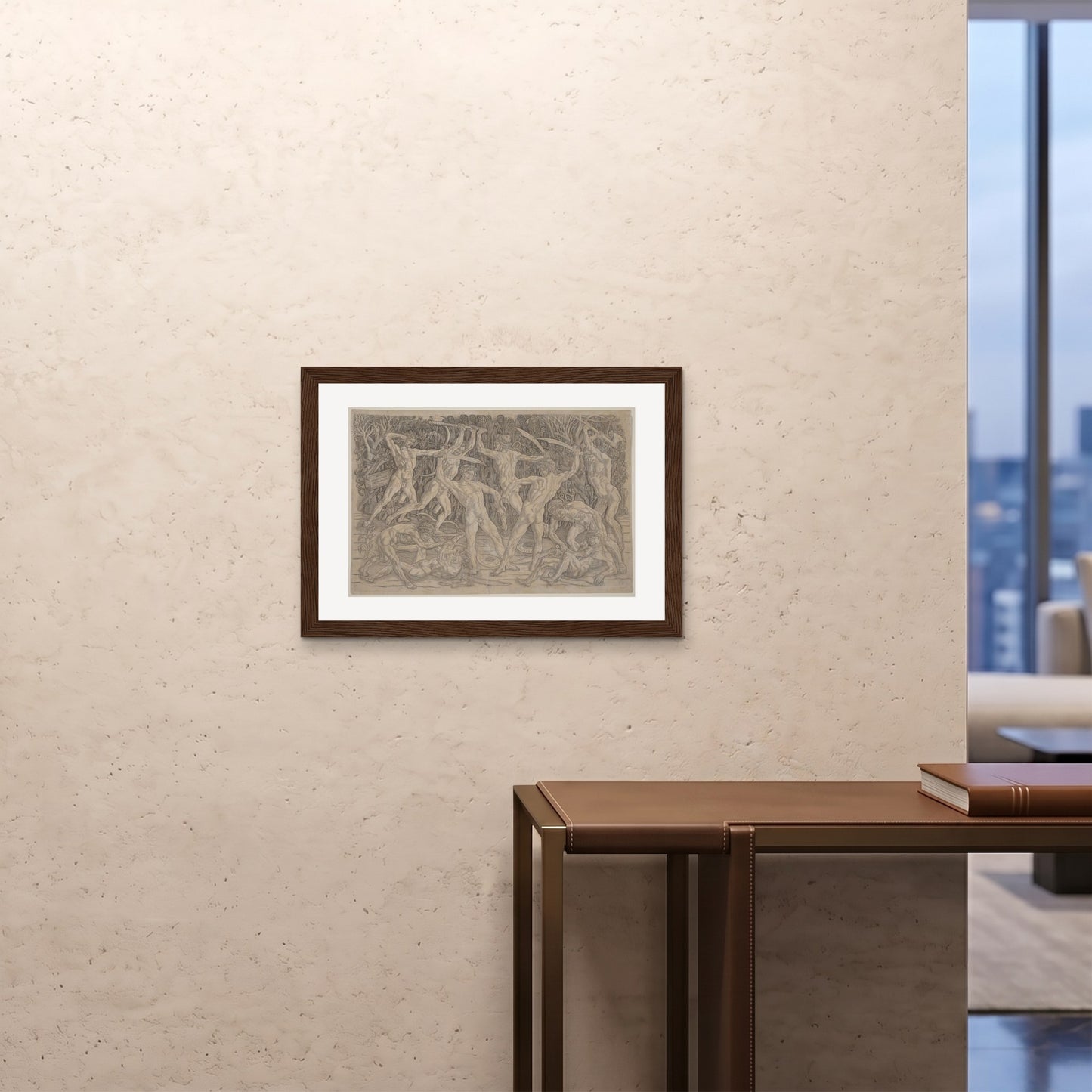 Orlonzo - FRAMED PRINT DARK WOOD 7050cm2820 ROOM