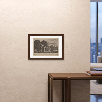 Orlonzo - FRAMED PRINT DARK WOOD 7050cm2820 ROOM