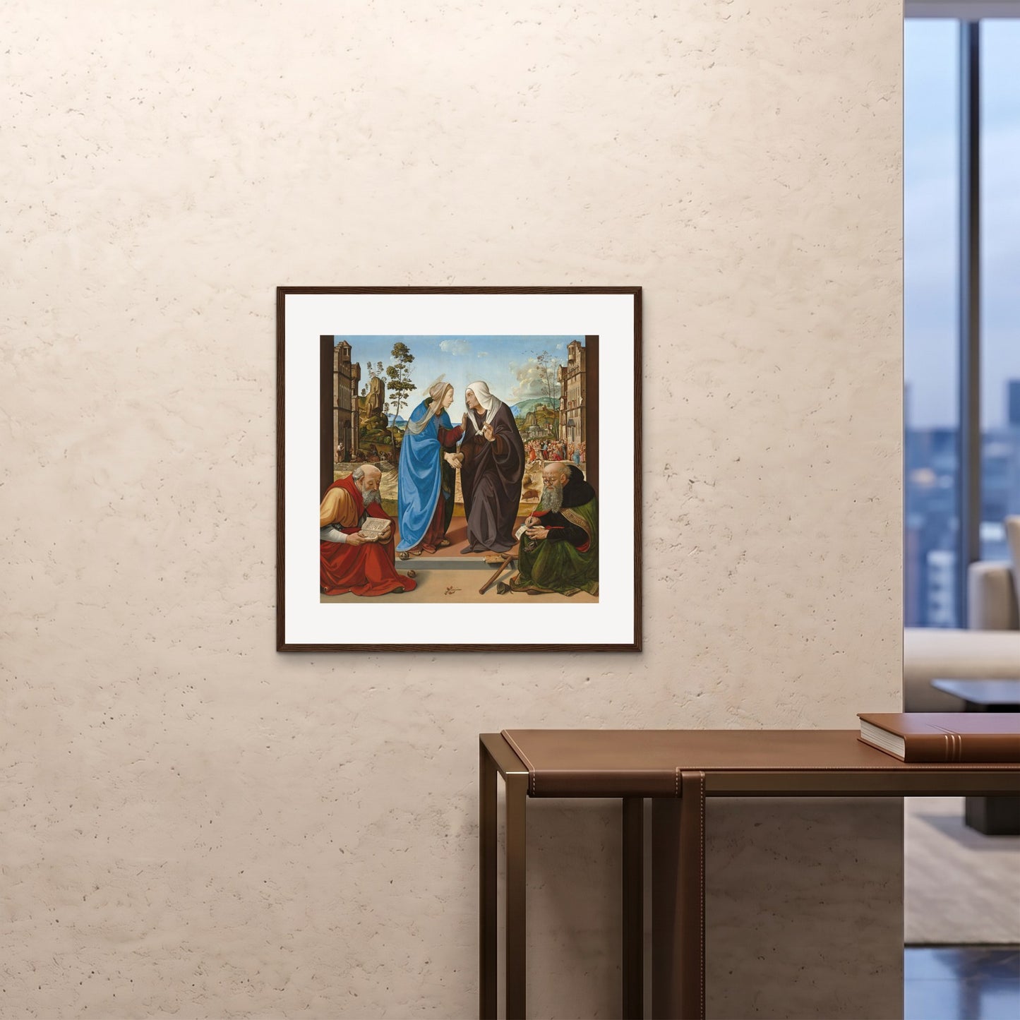 Orlonzo - FRAMED PRINT DARK WOOD 7070cm2828 ROOM