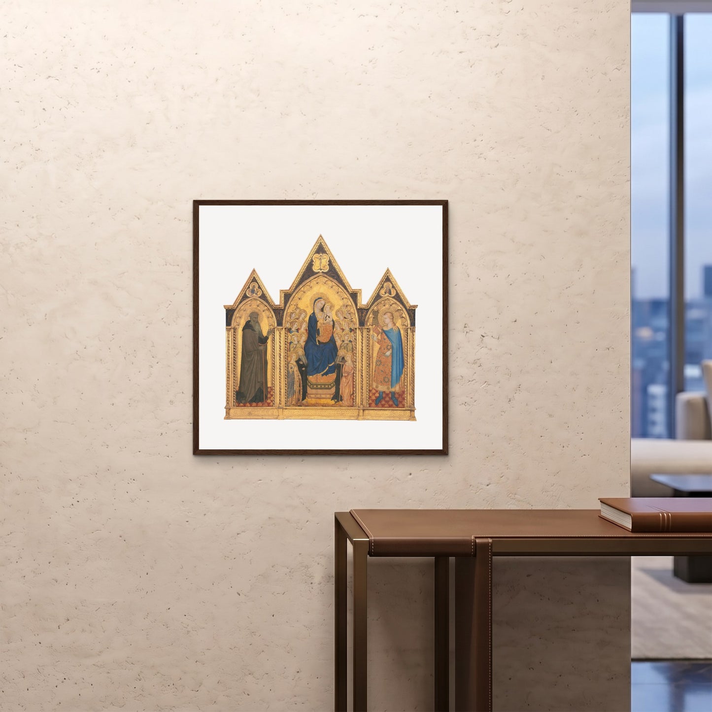 Orlonzo - FRAMED PRINT DARK WOOD 7070cm2828 ROOM