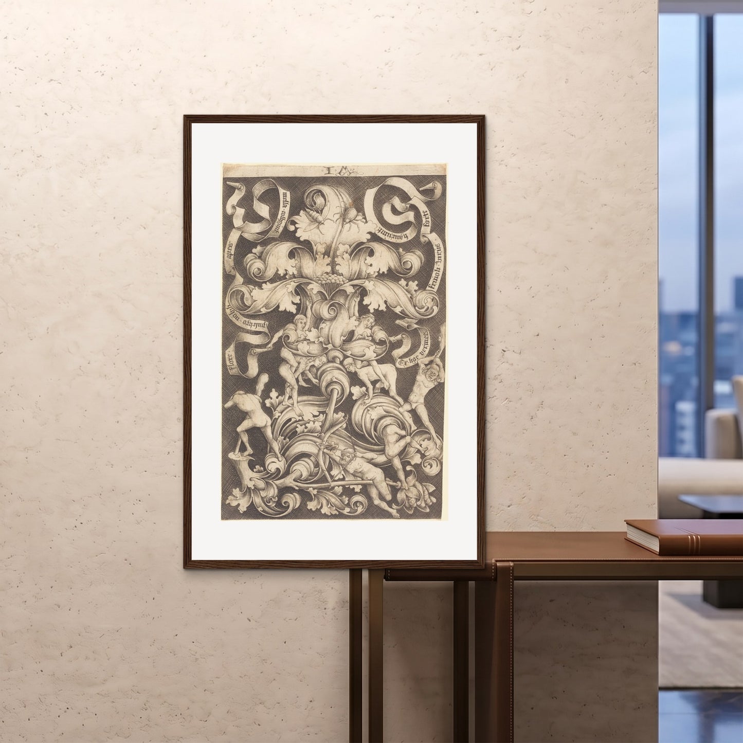 Orlonzo - FRAMED PRINT DARK WOOD 80120cm3248 ROOM