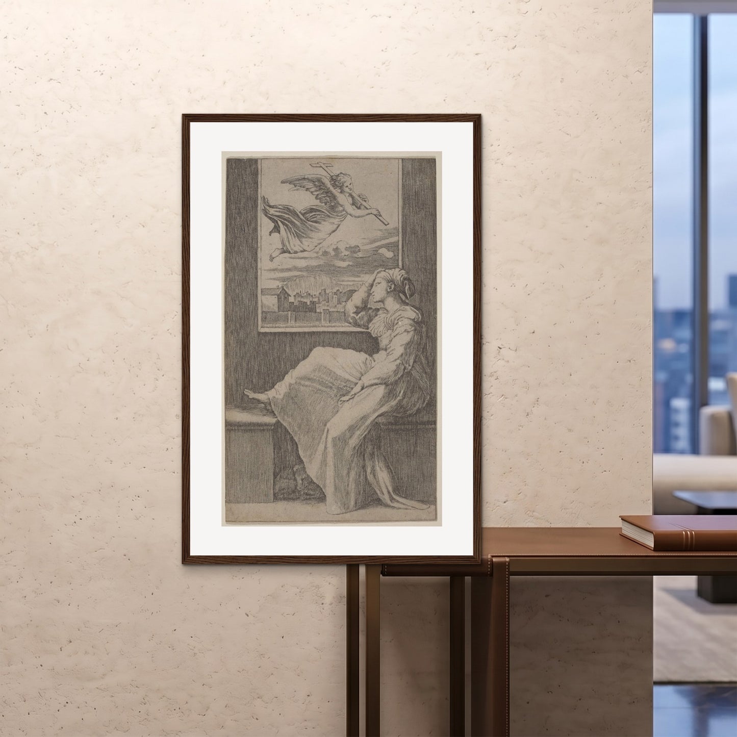 Orlonzo - FRAMED PRINT DARK WOOD 80120cm3248 ROOM