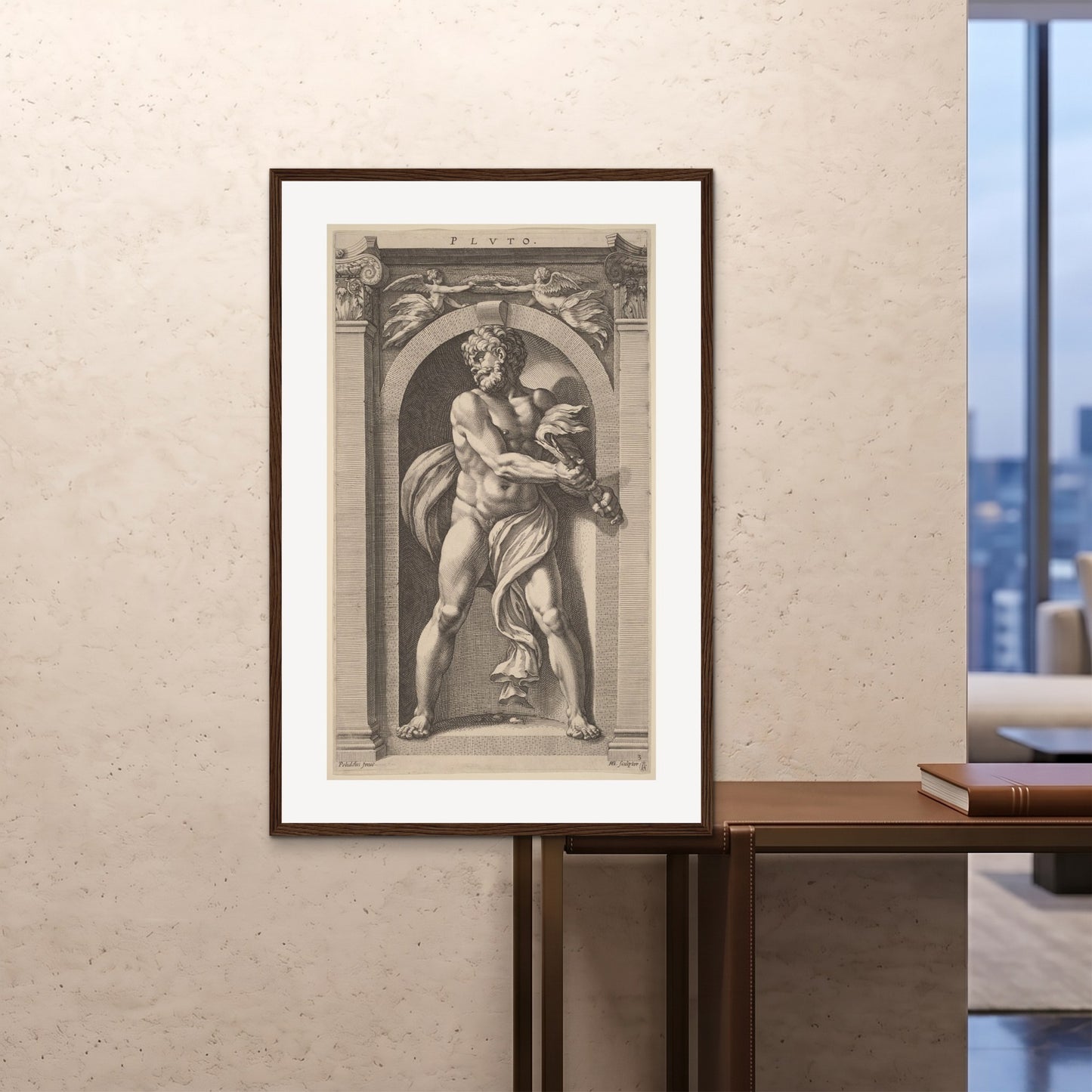 Orlonzo - FRAMED PRINT DARK WOOD 80120cm3248 ROOM