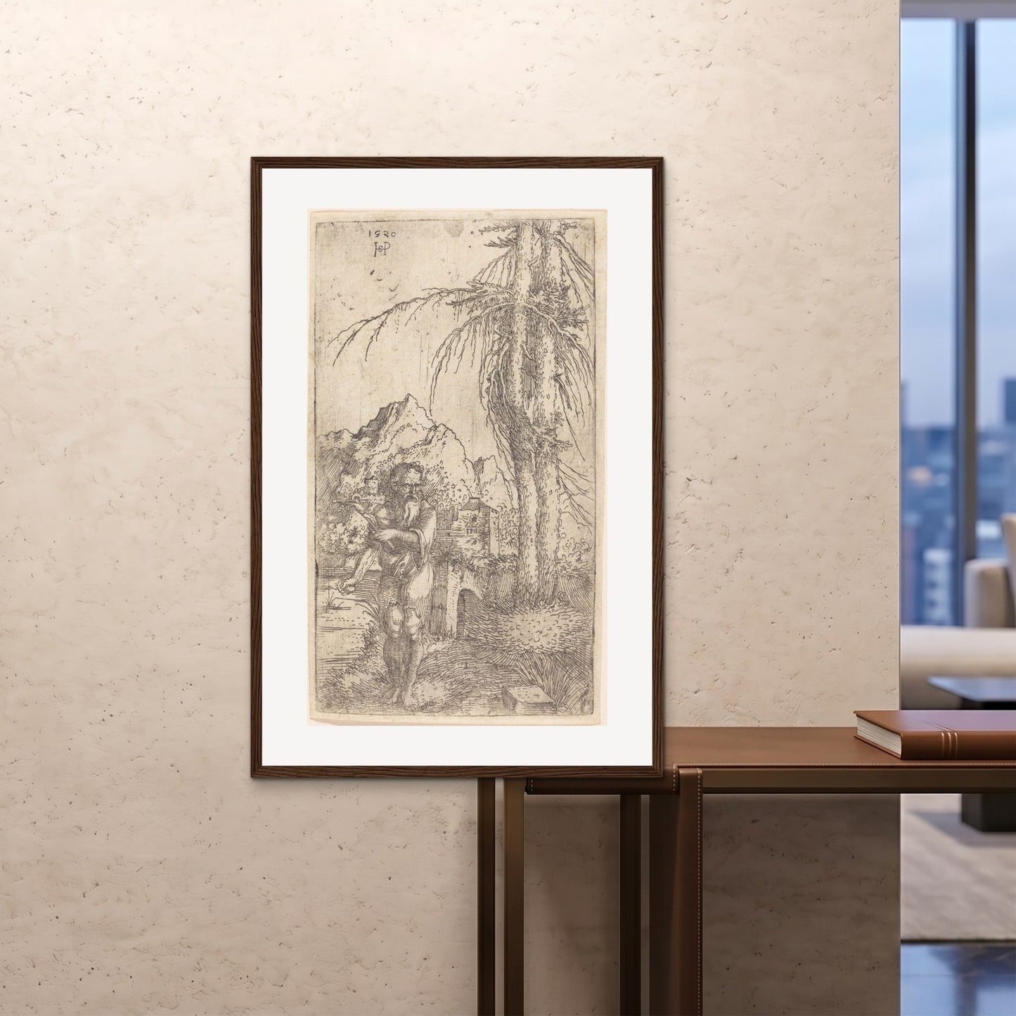 Orlonzo - FRAMED PRINT DARK WOOD 80120cm3248 ROOM