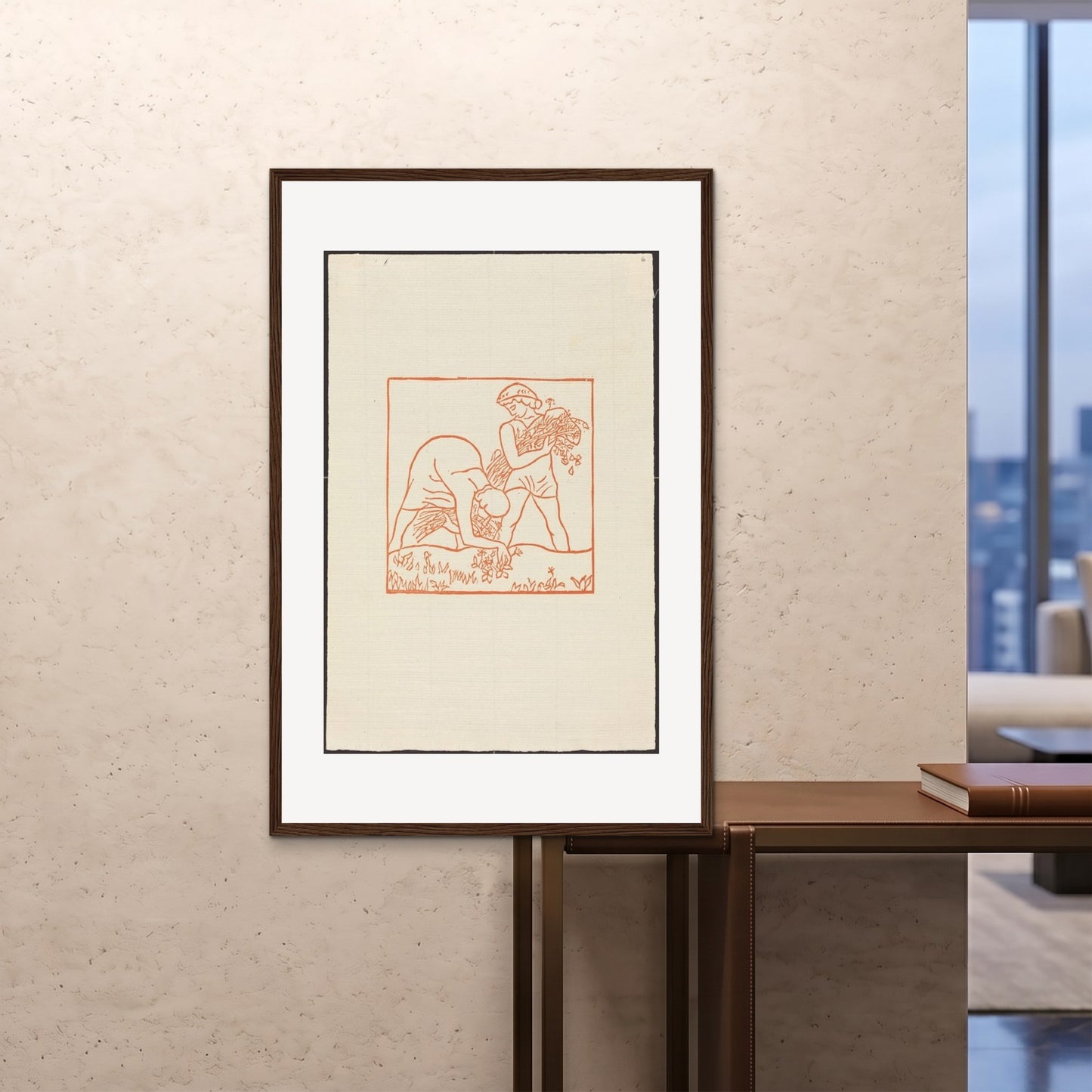 Orlonzo - FRAMED PRINT DARK WOOD 80120cm3248 ROOM