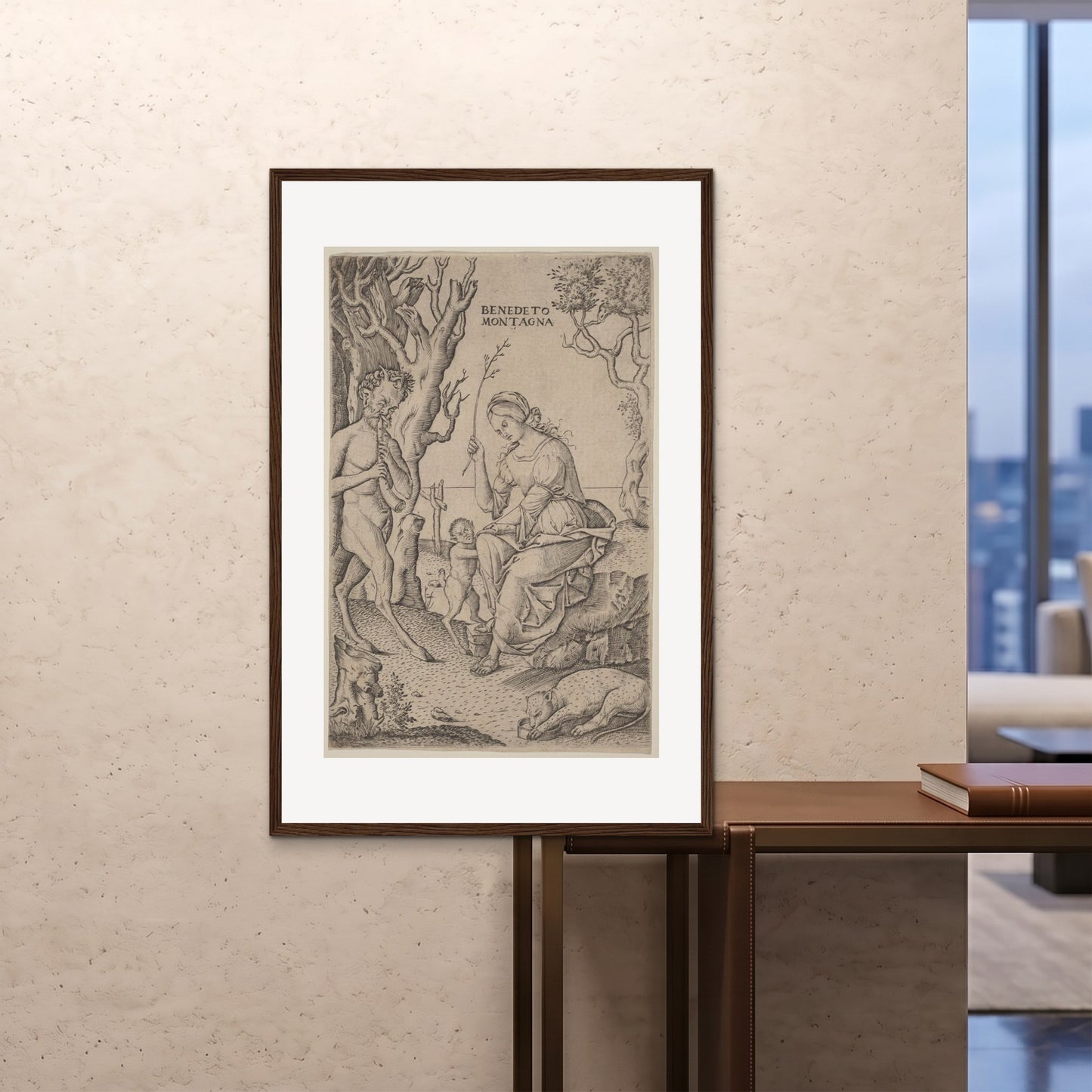 Orlonzo - FRAMED PRINT DARK WOOD 80120cm3248 ROOM