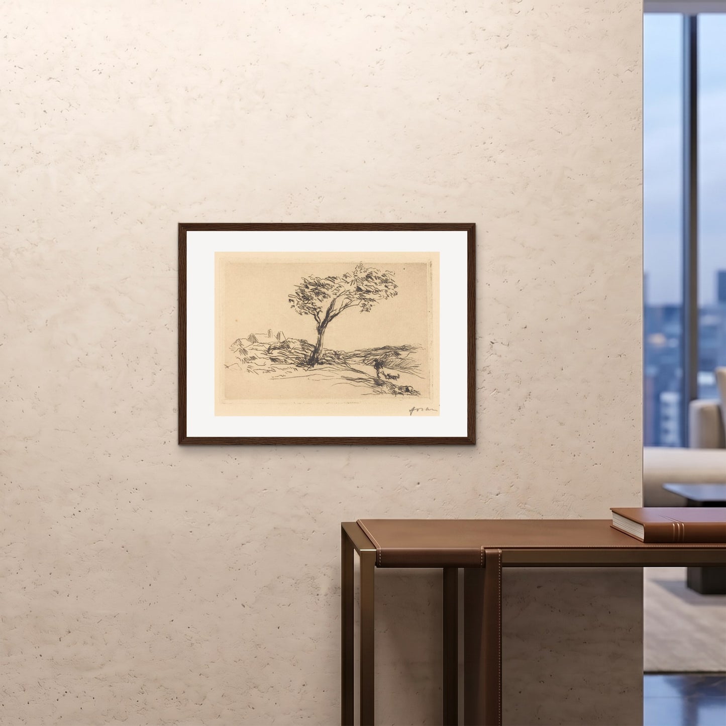 Orlonzo - FRAMED PRINT DARK WOOD 8060cm3224 ROOM