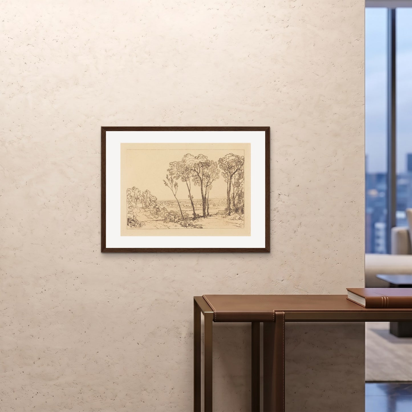 Orlonzo - FRAMED PRINT DARK WOOD 8060cm3224 ROOM