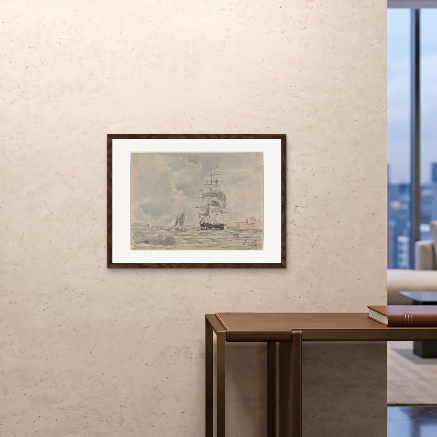 Orlonzo - FRAMED PRINT DARK WOOD 8060cm3224 ROOM