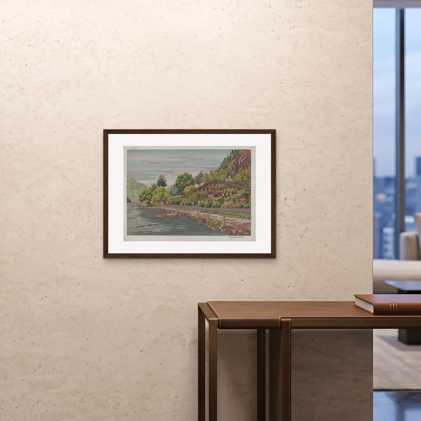 Orlonzo - FRAMED PRINT DARK WOOD 8060cm3224 ROOM