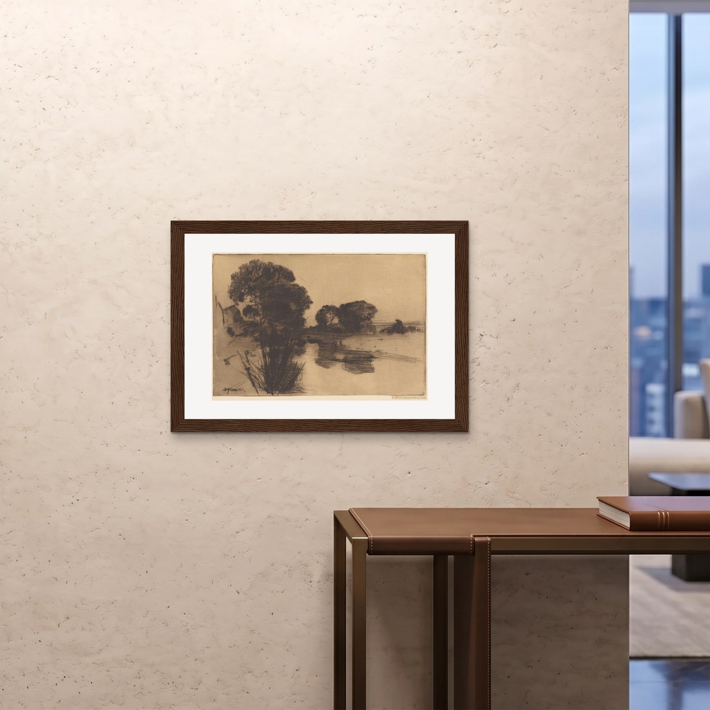 Orlonzo - FRAMED PRINT DARK WOOD 841594cm3323 ROOM