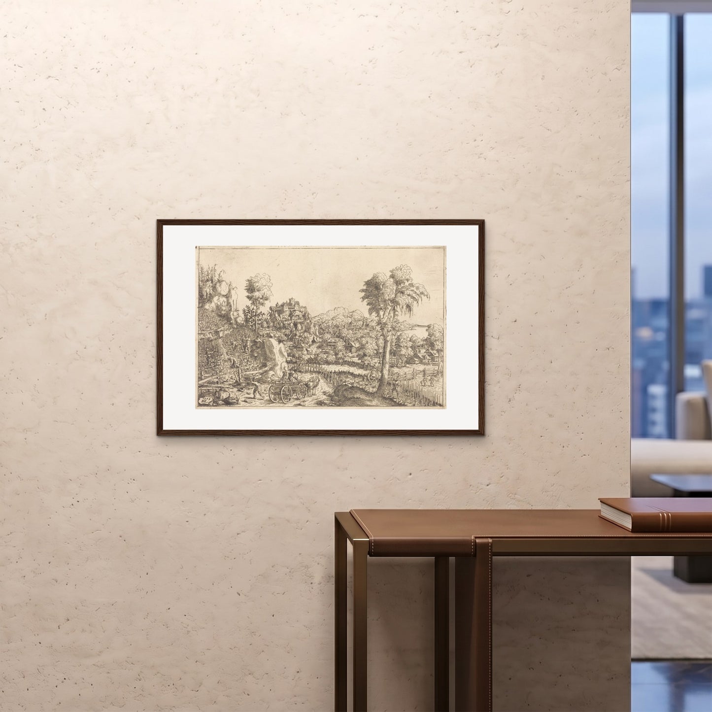 Orlonzo - FRAMED PRINT DARK WOOD 9060cm3624 ROOM