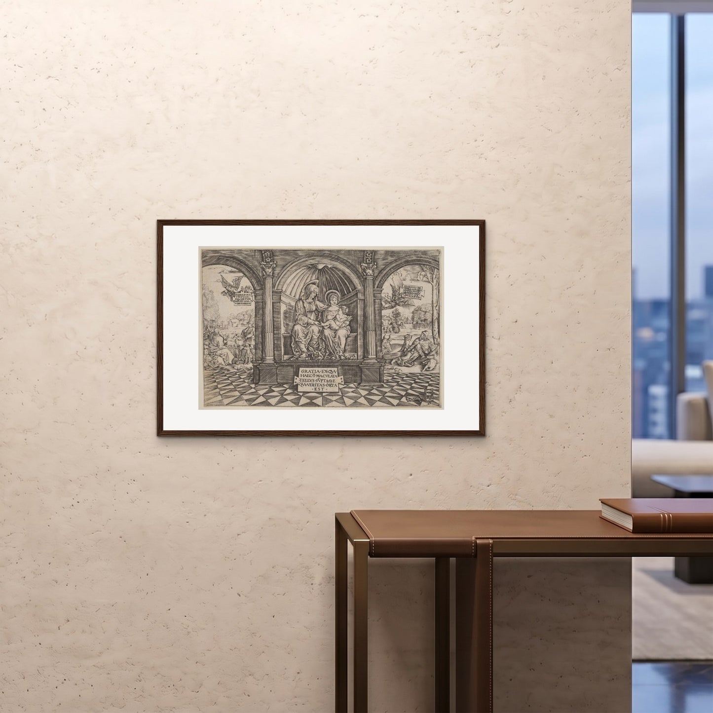 Orlonzo - FRAMED PRINT DARK WOOD 9060cm3624 ROOM