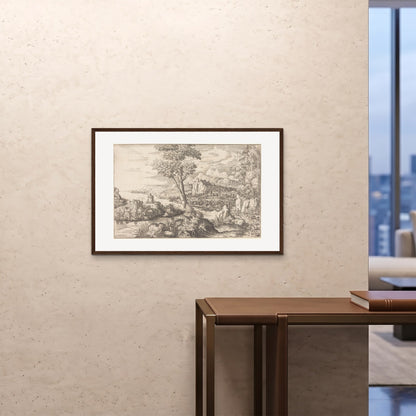 Orlonzo - FRAMED PRINT DARK WOOD 9060cm3624 ROOM