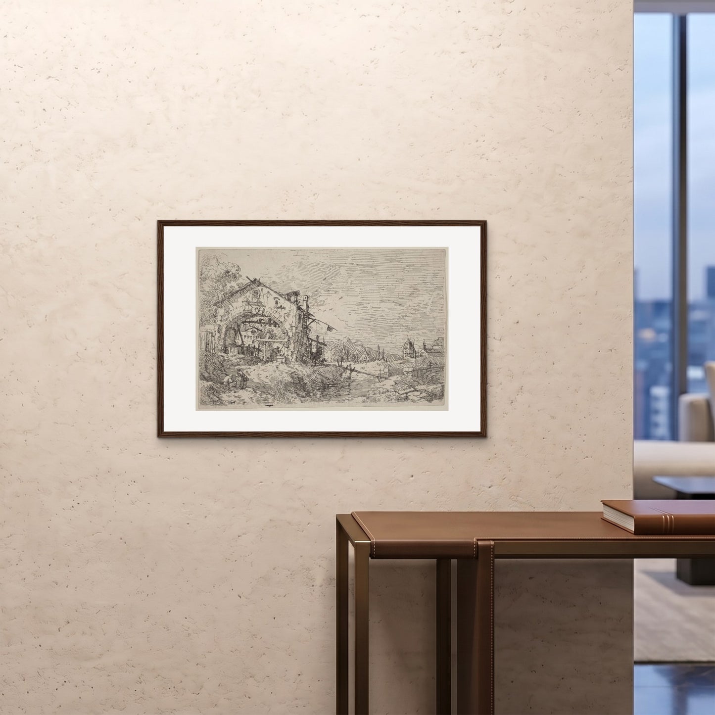Orlonzo - FRAMED PRINT DARK WOOD 9060cm3624 ROOM