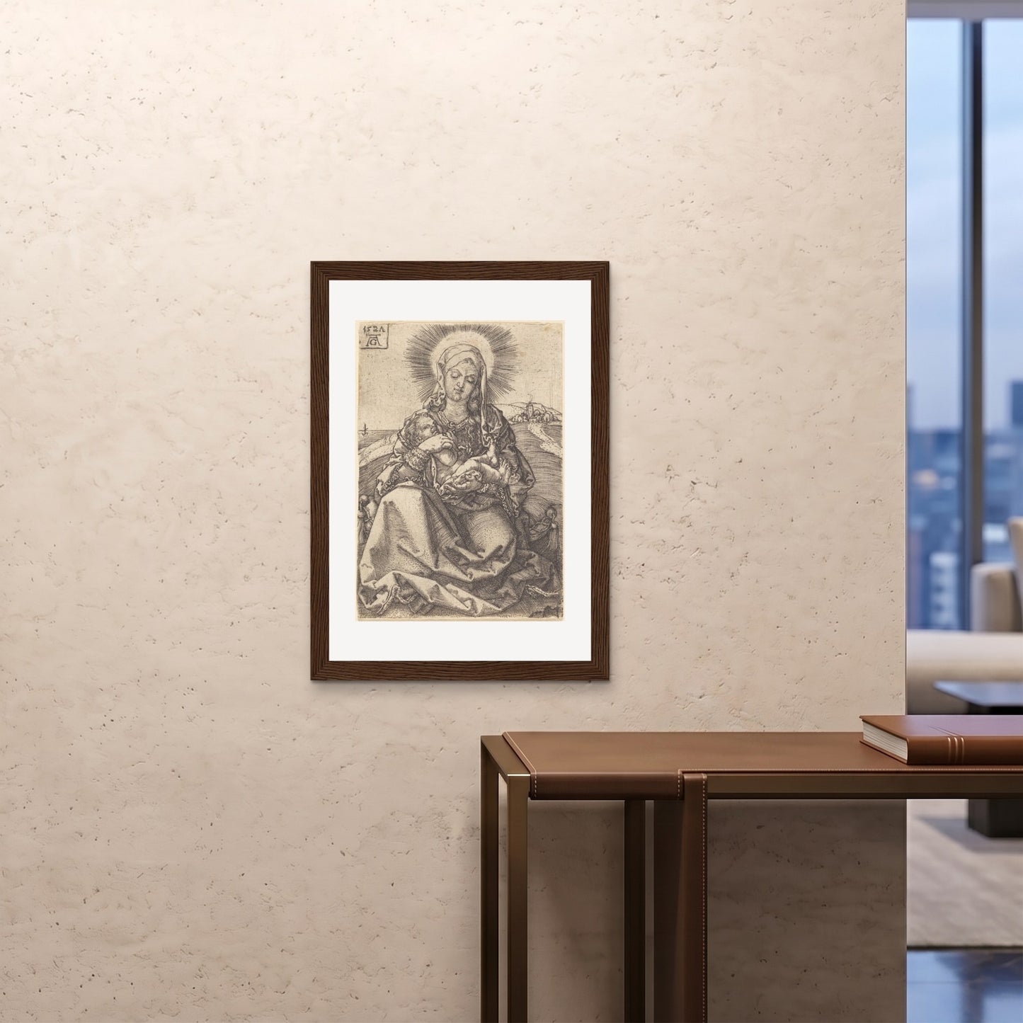 Orlonzo - FRAMED PRINT DARK WOOD A1594x841cm ROOM