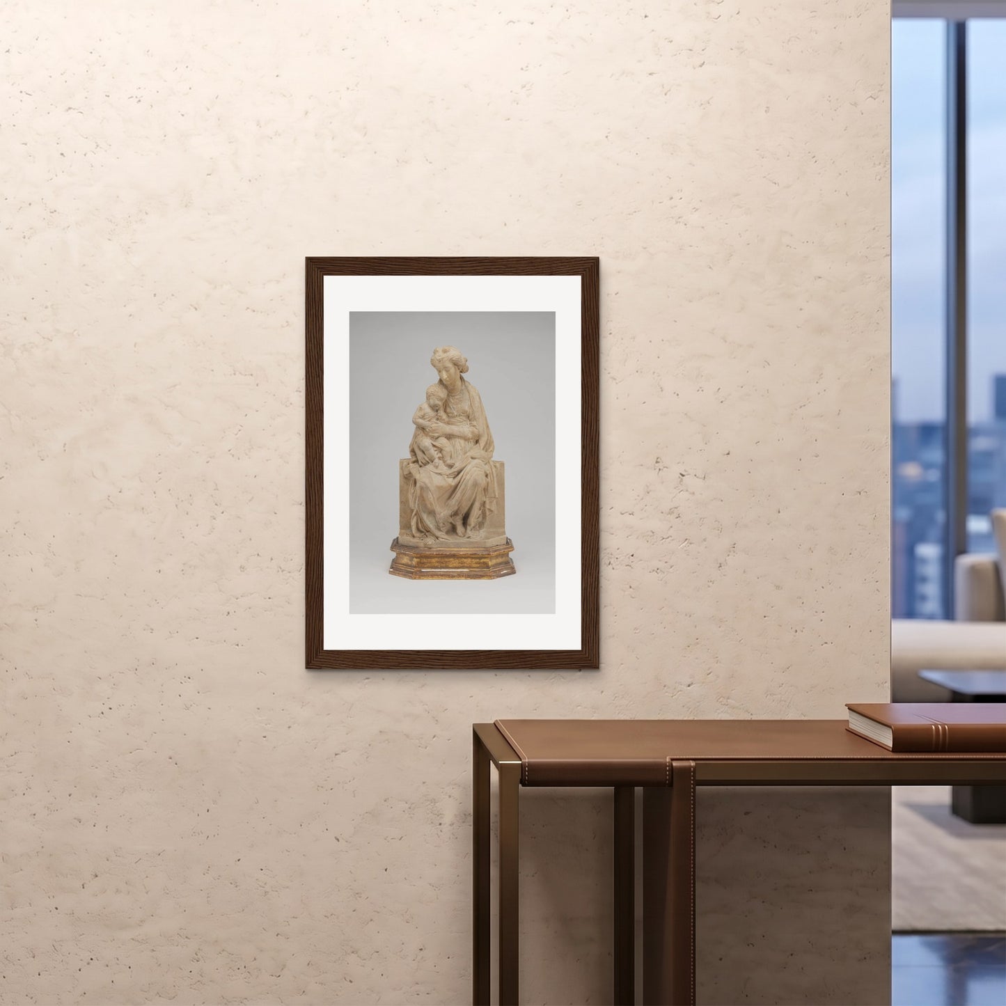 Orlonzo - FRAMED PRINT DARK WOOD A1594x841cm ROOM