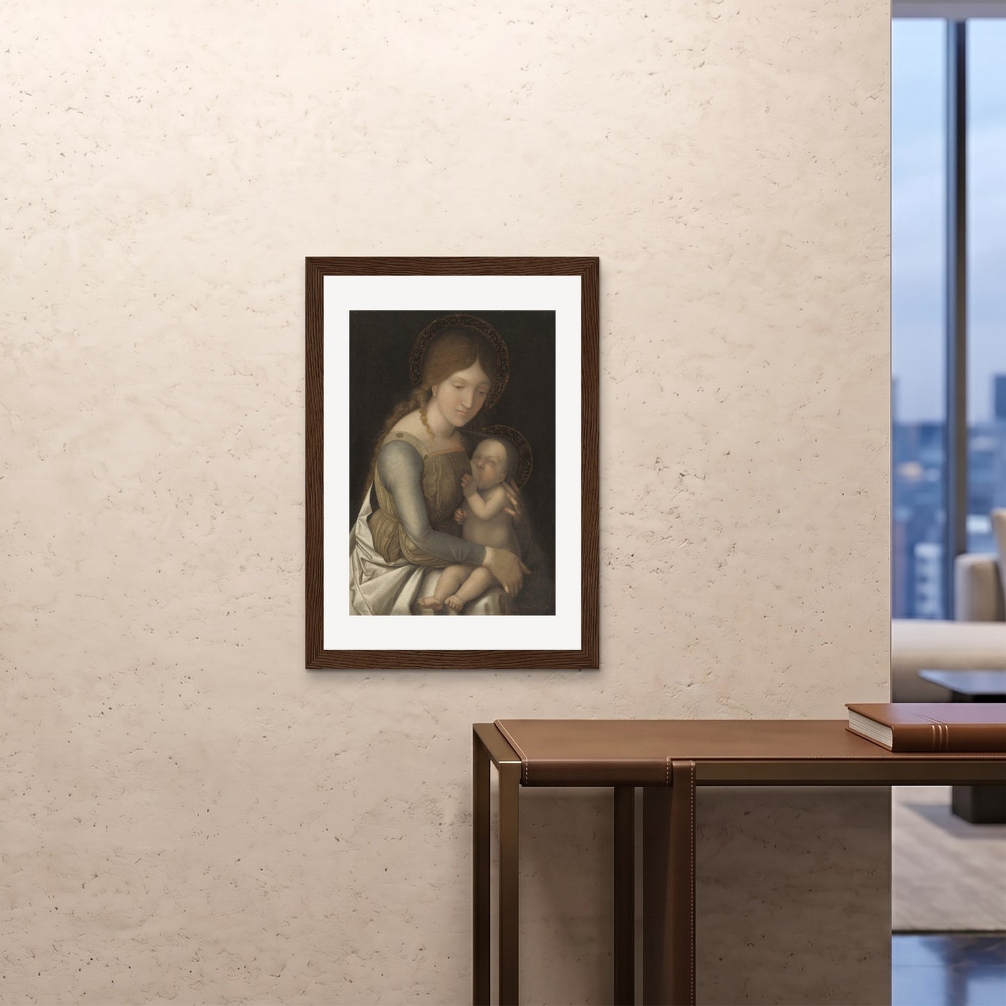 Orlonzo - FRAMED PRINT DARK WOOD A1594x841cm ROOM