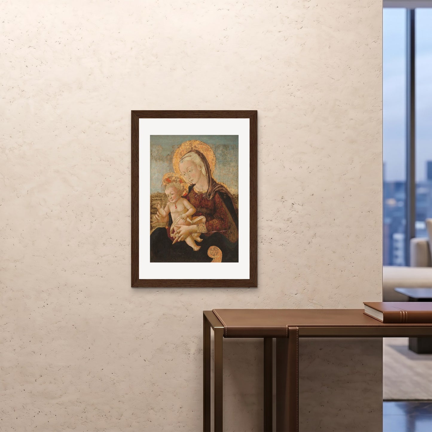 Orlonzo - FRAMED PRINT DARK WOOD A1594x841cm ROOM