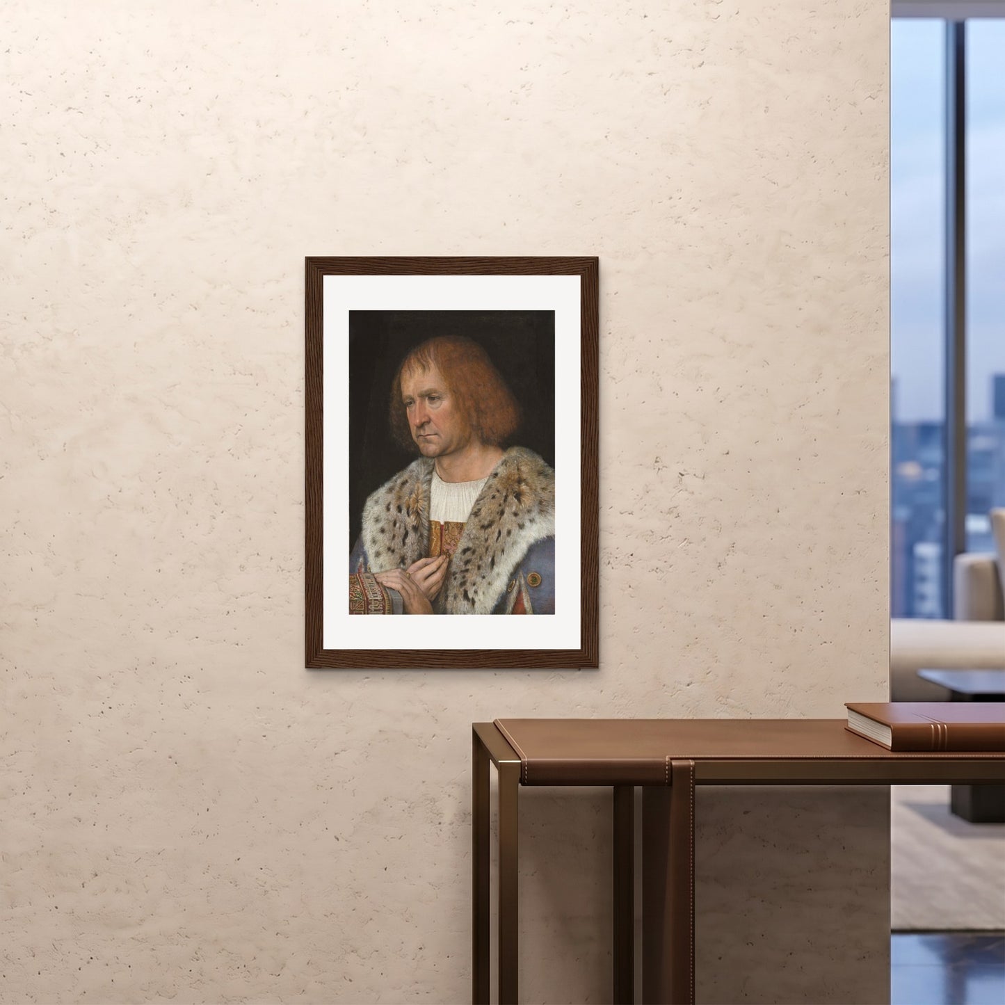 Orlonzo - FRAMED PRINT DARK WOOD A1594x841cm ROOM