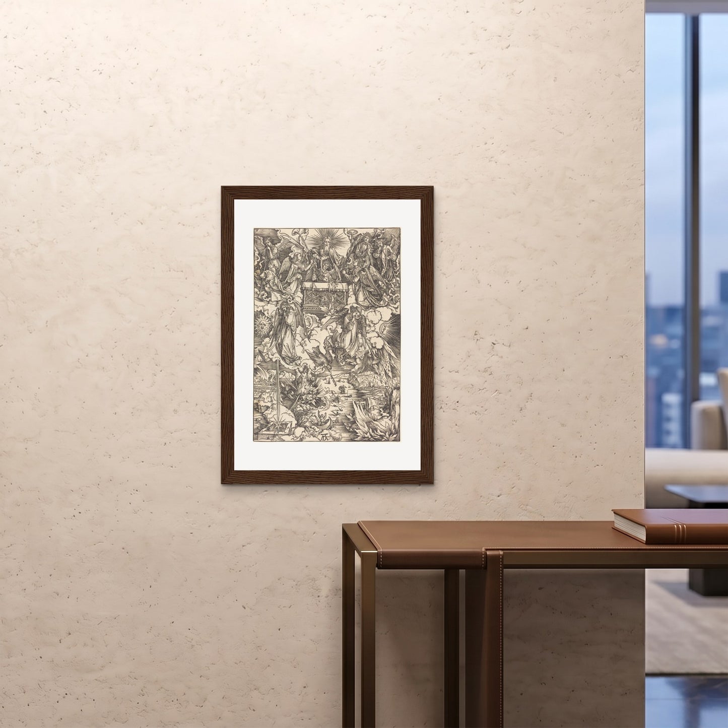 Orlonzo - FRAMED PRINT DARK WOOD A1594x841cm ROOM