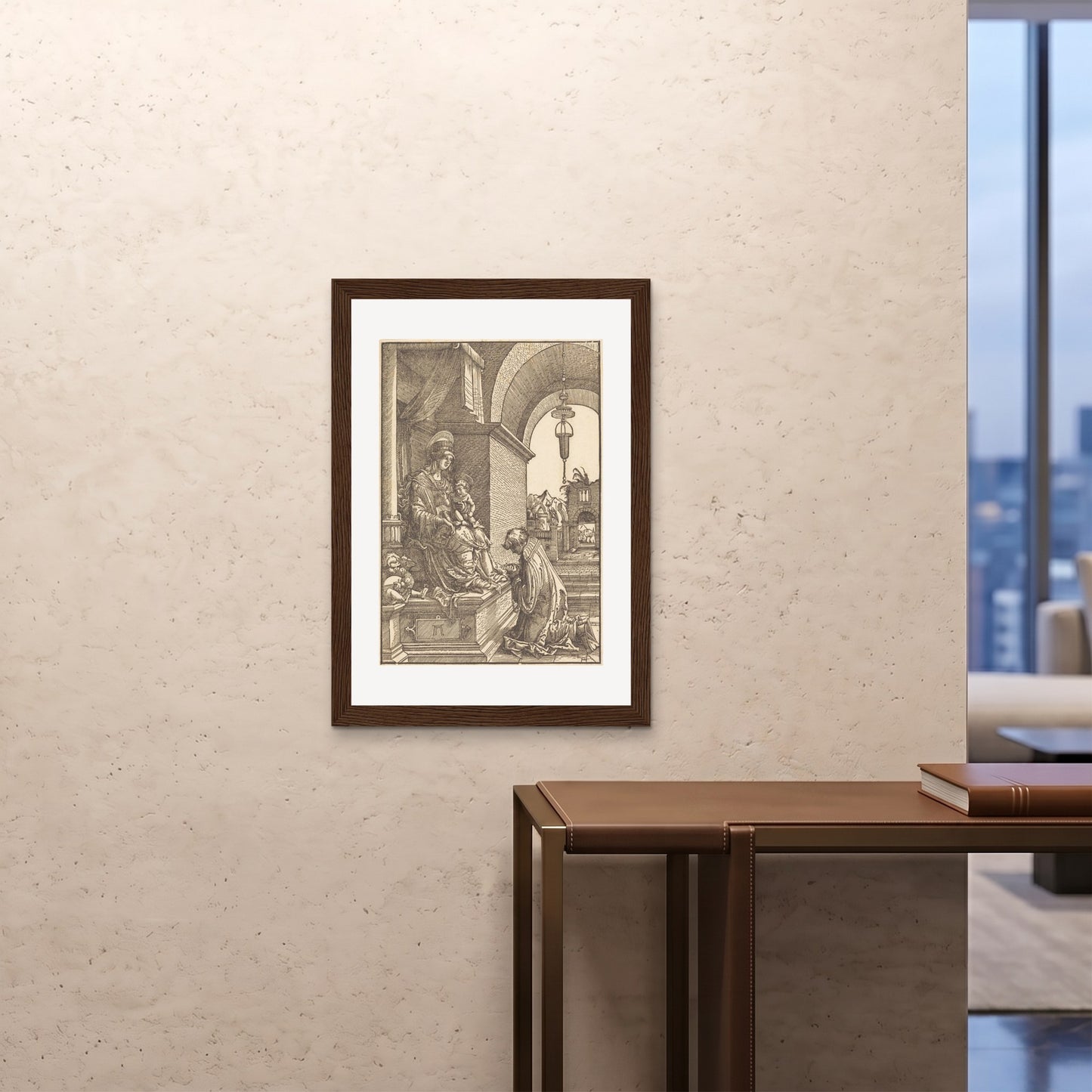 Orlonzo - FRAMED PRINT DARK WOOD A1594x841cm ROOM