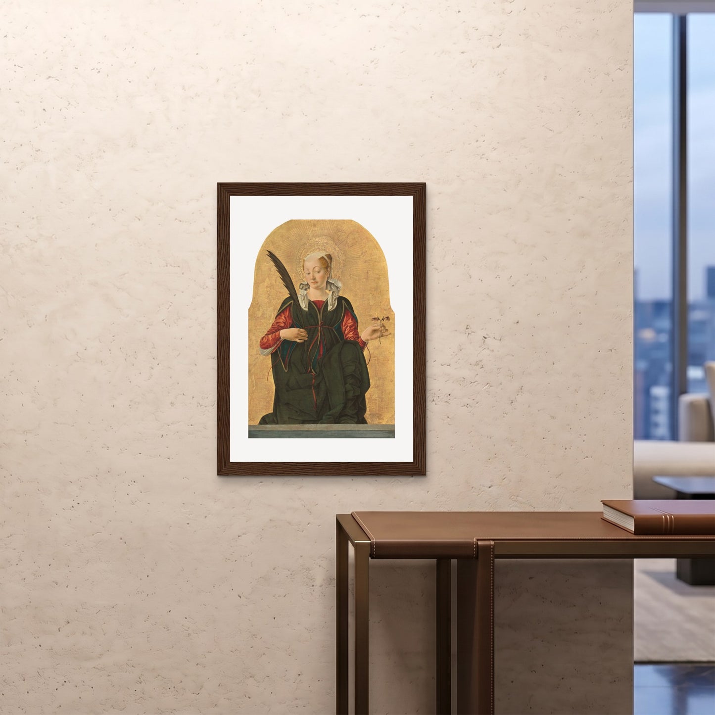 Orlonzo - FRAMED PRINT DARK WOOD A1594x841cm ROOM