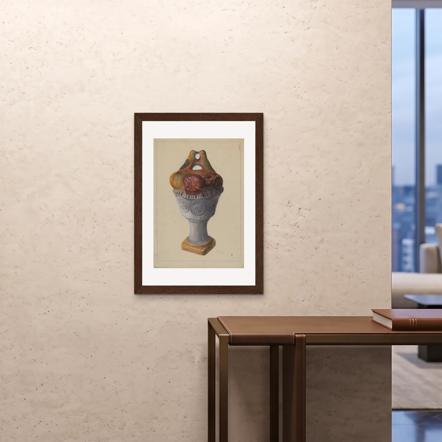 Orlonzo - FRAMED PRINT DARK WOOD A1594x841cm ROOM