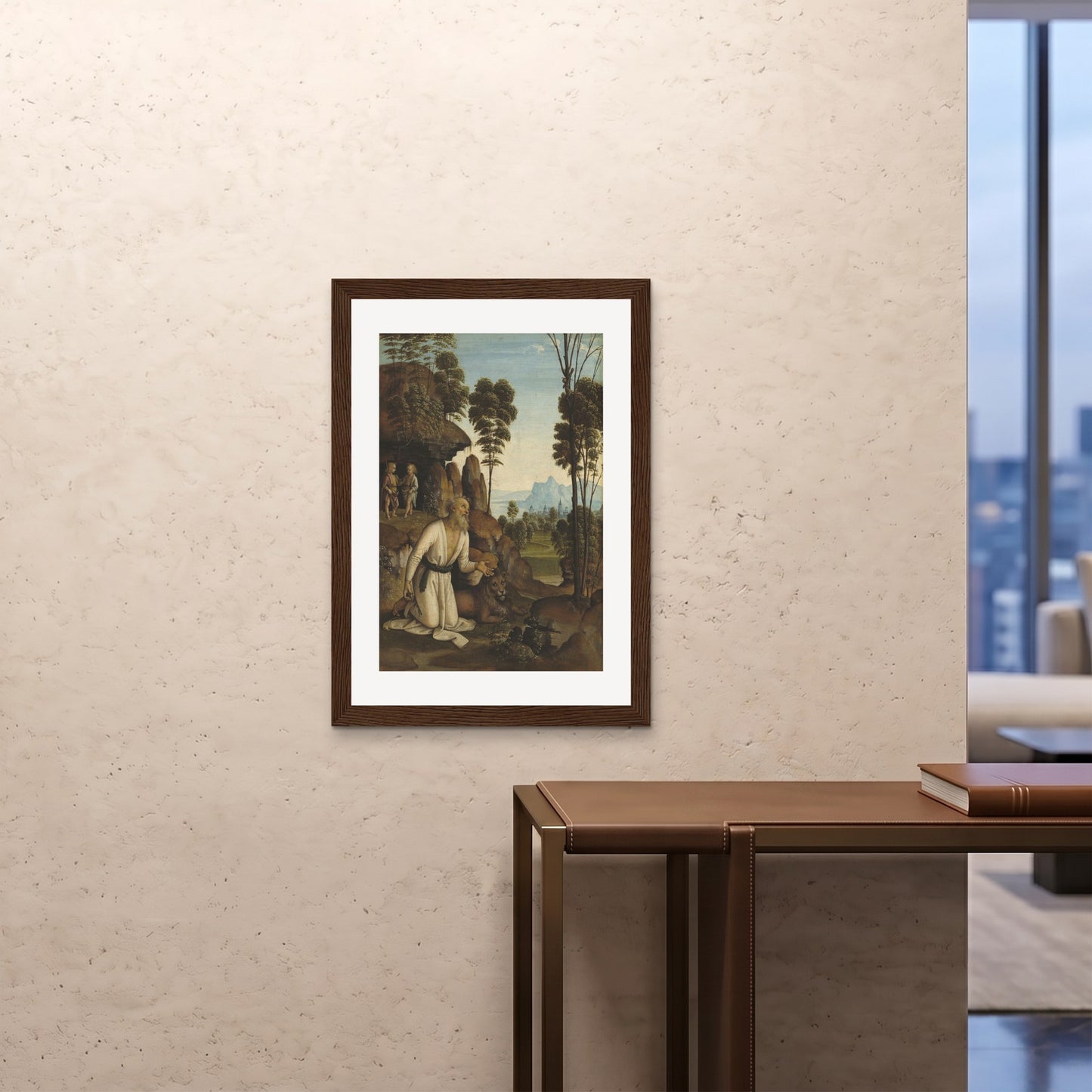 Orlonzo - FRAMED PRINT DARK WOOD A1594x841cm ROOM