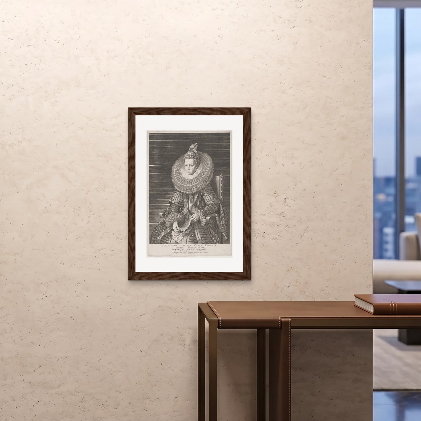 Orlonzo - FRAMED PRINT DARK WOOD A1594x841cm ROOM